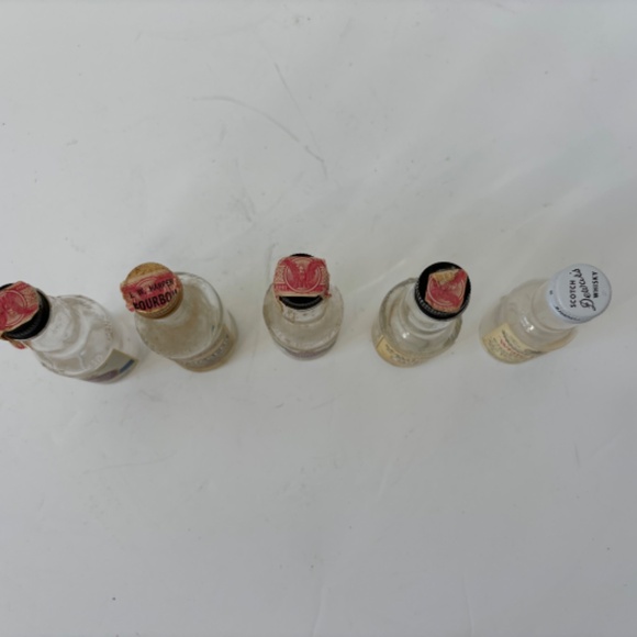 Lot of 5 Vintage Airline Liquor Empty Glass Bottles Whiskey & Vodka - Picture 2 of 6
